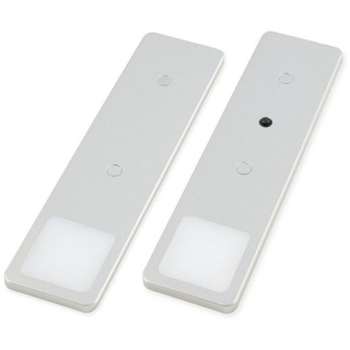 Kalb Material Für Möbel LED Unterbauleuchten SET Solid2, silbergrau mit mech. Schalter, 3W, 200cm Kabellänge, 2er Set warmweiss