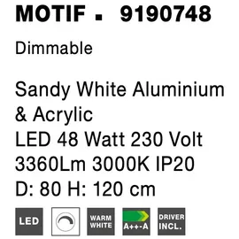 Nova Luce Motif 1-flg. Ø 80 cm rund weiß