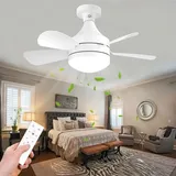 Deckenventilator Mit Beleuchtung, Geräuschloser Deckenventilator-kronleuchter Mit Licht Und Fernbedienung, Deckenventilator Mit Licht (weiß)