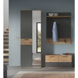 MID.YOU Garderobe Mason 3-teilig ca.175x200x38cm Grau