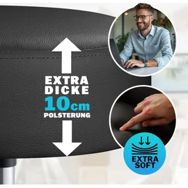CASARIA Rollhocker mit Rückenlehne schwarz