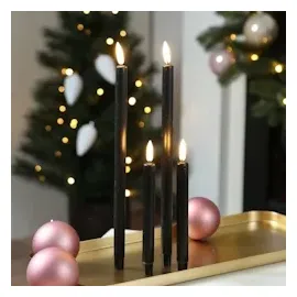 uYuni Thea LED Stabkerzen 25 cm schwarz 2 St.