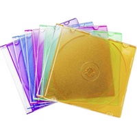 Basetech CD Hülle 1 CD/DVD/Blu-Ray Blau, Grün, Orange, Pink, Purpur Kunststoff 10St.