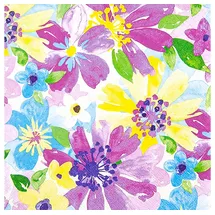 Home fashion Serviette Blütenvielfalt, 33x33 cm, 3-lagig, 20 Stück, Tischdeko, Frühlingsmotive, Blumen