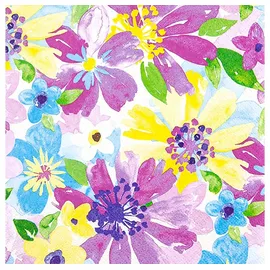 Home fashion Serviette Blütenvielfalt, 33x33 cm, 3-lagig, 20 Stück, Tischdeko, Frühlingsmotive, Blumen