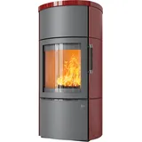 Kaminofen Hark 44-5.2 GT ECOplus RUA 5 kW - Ofenkacheln: bordeaux-rot - Korpus: titan