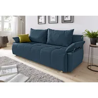 Schlafsofa COLLECTION AB "Funtastic", blau, B:212cm H:84cm T:96cm, Zierkissen: 100% Polyester;Struktur (100% Polyester);Kunstleder SOFTLUX;Microfaser PRIMABELLE (100% Polyester), Sofas, Schlafsofa, mit Federkern, Bettfunktion, inklusive 2 Rücken- und 1 Zierkissen