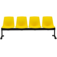 BISLEY 4-Sitzer Traversenbank BLOOM gelb schwarz Kunststoff