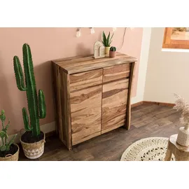 MASSIVMOEBEL24.DE Highboard 100 x 48 x 111 cm Natur lackiert / Sandgestrahlt