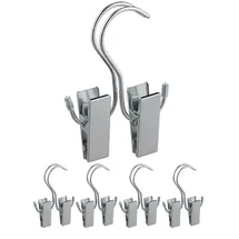 Relaxdays 20 x Stiefelklammern doppelt Silber