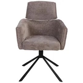 MCA Furniture Esszimmerstuhl QUEBEC Stoff taupe schwarz