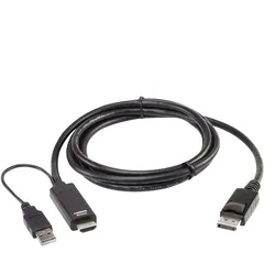 ATEN 2L-7D02HDP True 4K HDMI zu DP Kabel 1,8m, True 4K