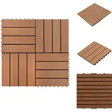 22 Stk. Terrassenfliesen 30 X 30 Cm 2 Qm Wpc Braun - Terrassenplatten - Gartenmöbel - Balkonterrasse - Outdoor Dekoration - Wpc Terrasse