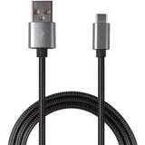 2Go USB Ladekabel Luxury - grau - 100cm für USB Type C 3.1