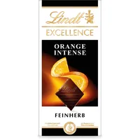 Lindt EXCELLENCE Orange Intense - Feinherbe Schokolade Tafel | Feinherbe Schokolade mit Orangen- und Mandelstückchen | Intensiver Kakao-Geschmack | Dunkle Schokolade, 100g