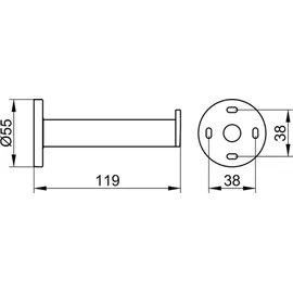 Keuco Plan Toilettenpapier-Ersatzrollenhalter verdeckte Befestigung, 1 Rolle, 14963010000