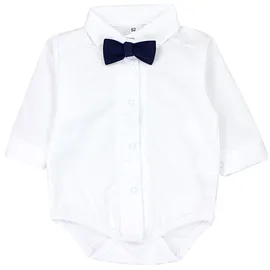 TupTam Langarmbody TUPTAM "Body Jungen Baby Hemd-Body Langarm mit Kragen", Jungen, Gr. 80, N-Gr, weiß (weiß, dunkelblaue fliege), Obermaterial: 50% Baumwolle CO. 50% Polyester PES., Bodys