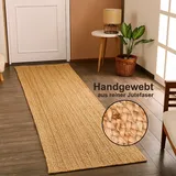 Myflair Läufer "Lola", beige (natur), B:80cm H:10mm L:300cm, Jute, MYFLAIR MÖBEL & ACCESSOIRES, Teppiche, Läufer, Juteteppich, Wendeteppich, handgeflochten, 100% Naturfaser, Boho-Style