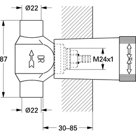 Grohe UP-Ventil-Unterteil Oberteil DN 20