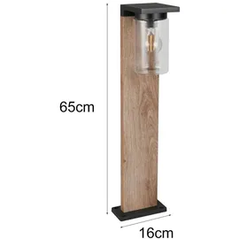 meine wunschleuchte Laterne schwarz Holzoptik 65 cm 1x E27 LED wechselbar