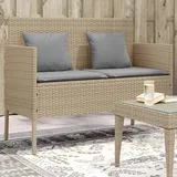 Teenpull – Gartenbank Mit Kissen Beige Poly Rattan