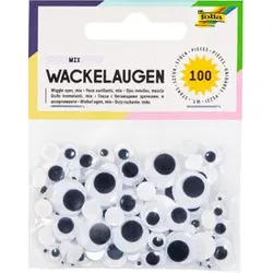FOLIA Wackelaugen 100ST sort. 7509