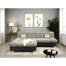 DOMO collection Ecksofa DOMO COLLECTION "100031 234x157 cm, kompakt, komfortabel & bequem, L-Form", weiß (weiß, grau), B:234cm H:80cm T:157cm, 90% Polyester, 10% Acryl, Sofas, Ecksofa, whlw. mit Bettfunktion und Armteilverstellung