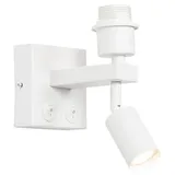 Qazqa LED Leselampe Brescia, ohne Leuchtmittel, Warmweiß, QAZQA Lese­leuchte, e27, Weiß, Stahl, Modern weiß
