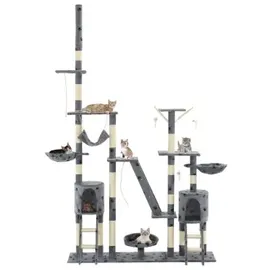 vidaXL Katzen-Kratzbaum Sisal 230-250 cm grau