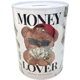 Originelle Spardose mit Stil und Botschaft, große Spardose für Erwachsene, Spardose, Geschenk, Spardose XL (15 x 10 cm, Bär Money Lover)