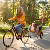 Hundeanhänger 2in1 Fahrradanhänger Hundebuggy Anhänger belastbar bis 30kg