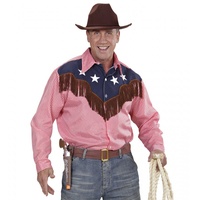 shoperama Cowboy-Hemd für Herren mit Sternen Western Kostüm Wilder Westen Wildwest Rodeo, Größe:M/L