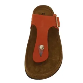 ROHDE Damen Zehentrenner Pantolette Leder Rodigo-D 5860, Größe:39 EU, Farbe:Rot