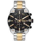 Diesel Spiked, Chronographenwerk, 49MM Silbernes Edelstahlgehäuse mit Edelstahlarmband, DZ4627