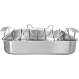 Demeyere Industry 5 Röstpfanne mit Röstgitter 39 x 33 cm, 18/10 Edelstahl, Silber