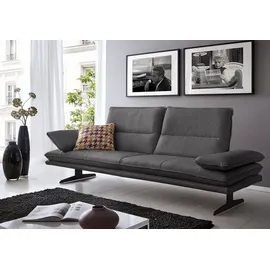 W.Schillig 2,5-Sitzer broadway, Designsofa mit tollem Sitzkomfort, Sitztiefenverstellung, Kopfteil- & Seitenteilverstellung, Breite 236cm grau