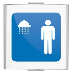 FRANKFURT Türschild 120x120mm mit Piktogramm Dusche Herren