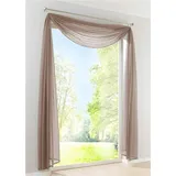 Yaland Voile Transparenter Freihandbogen einfarbig Uni Querbehang Wohnzimmer Gardinenschals (HxB 100x140, Hellbraun) 1 Stück