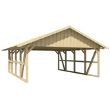 SKANHOLZ Skan Holz Carport Schwarzwald mit Dachschalung 684 x 772 cm Natur