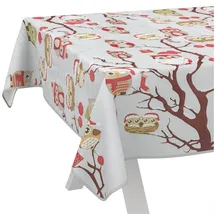 ANRO Wachstuchtischdecke abwaschbar Eulen 120 x 140 cm Bunt