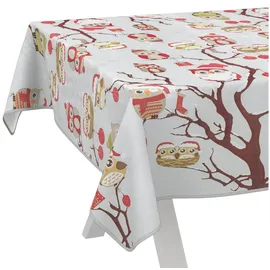 ANRO Wachstuchtischdecke abwaschbar Eulen 120 x 140 cm Bunt