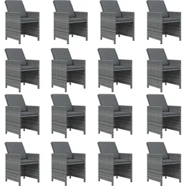 vidaXL Garten-Essgruppe 17-tlg. Grau