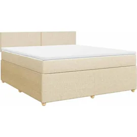 vidaXL Boxspringbett mit Matratze Creme 180x200 cm Stoff
