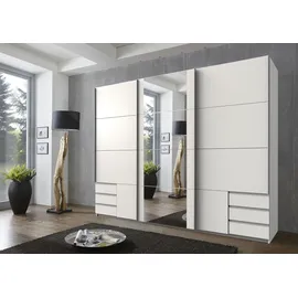 WIMEX Emden 270 x 210 x 65 cm weiß/graphit mit Spiegel und Schubladen