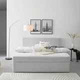 Mid.you Boxbett, Silber, Holz, Textil, Tanne, H3, 7-Zonen, Höhe ca. 20 cm, 160x200 cm, Schlafzimmer, Betten, Boxspringbetten