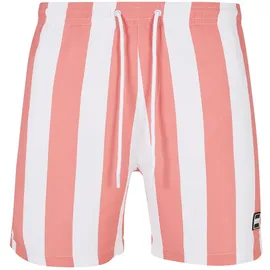 URBAN CLASSICS Pattern Badeshorts Pale Pink Bar Stripe L