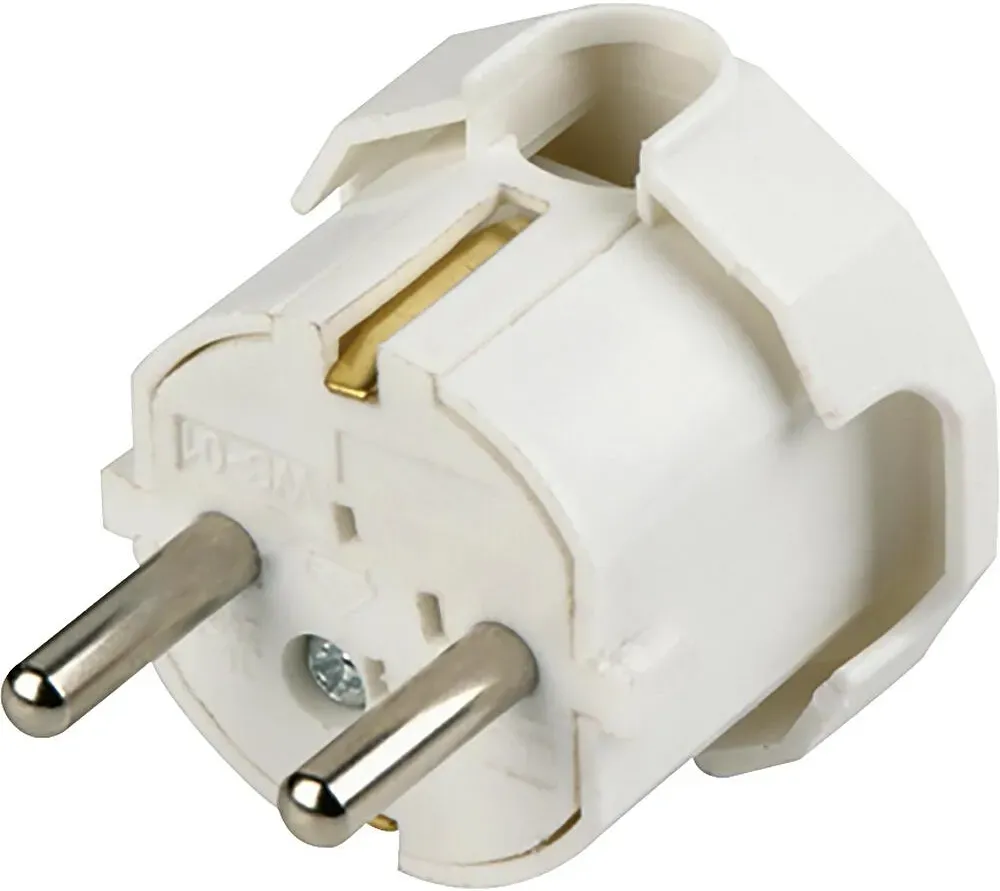 Winkel-Schukostecker weiß, 10-16A, 250V REV