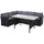 MCW Poly-Rattan-Garnitur MCW-A29, Gartengarnitur Sitzgruppe Lounge-Esstisch-Set, schwarz ~ Kissen dunkelgrau