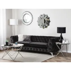 3-Sitzer Sofa Samtstoff schwarz SOTRA