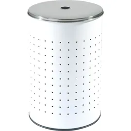Home4You Wäschesammler Weiß - 37 Liter H 54 cm